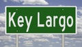 Highway sign for Key Largo Florida