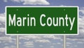 Highway sign for Marin County California