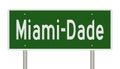 Highway sign for Miami-Dade Florida