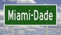 Highway sign for Miami-Dade Florida