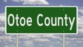 Highway sign for Otoe County Nebraska Royalty Free Stock Photo