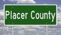 Highway sign for Placer County in California