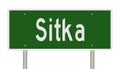 Highway sign for Sitka Alaska