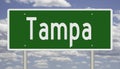 Highway sign for Tampa Florida Royalty Free Stock Photo