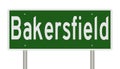 Highway sign for Bakersfield California