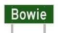Highway sign for Bowie