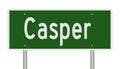 Highway sign for Casper Wyoming