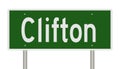 Highway sign for Clifton