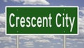 Highway sign for Crescent City California