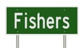 Highway sign for Fishers