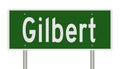 Highway sign for Gilbert Arizona