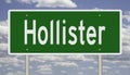 Highway sign for Hollister California