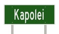 Highway sign for Kapolei Royalty Free Stock Photo