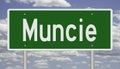 Highway sign for Muncie Royalty Free Stock Photo