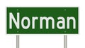 Highway sign for Norman