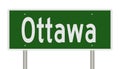 Highway sign for Ottawa Ontario