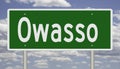 Highway sign for Owasso