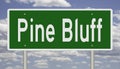 Highway sign for Pine Bluff Arkansas