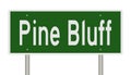 Highway sign for Pine Bluff Arkansas