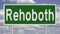 Highway sign for Rehoboth Delaware