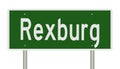 Highway sign for Rexburg Idaho