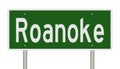 Highway sign for Roanoke Virginia