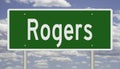 Highway sign for Rogers Arkansas