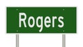 Highway sign for Rogers Arkansas