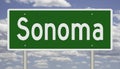 Highway sign for Sonoma California Royalty Free Stock Photo