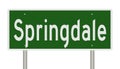 Highway sign for Springdale Arkansas