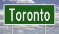 Highway sign for Toronto Ontario