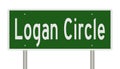 Highway sign for Logan Circle