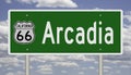 Road sign for Arcadia California on Route 66