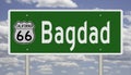Road sign for Bagdad California on Route 66