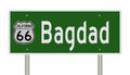 Road sign for Bagdad California on Route 66