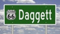 Road sign for Daggett California on Route 66 Royalty Free Stock Photo