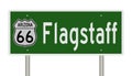 Road sign for Route 66 town of Flagstaff Arizona