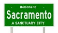 Rendering of highway sign for sanctuary city Sacramento