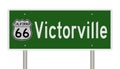 Road sign for Victorville California on Route 66
