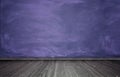 Rendering of interior with purple concrete wall and wooden floor Royalty Free Stock Photo