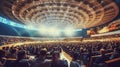 a rendering of a large auditorium filled with people Royalty Free Stock Photo