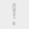 Rendering large exclamation mark made up of white square uneven tiles