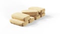 Rendering of large paper bags rest on pallet 3d render Royalty Free Stock Photo
