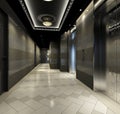 Rendering modern corridor Royalty Free Stock Photo