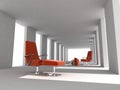 Rendering modern empty room interior