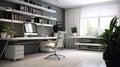 depiction of a modern minimalist home office setup Royalty Free Stock Photo