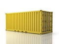 Rendering of a shipping container. Royalty Free Stock Photo