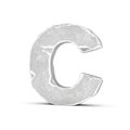 Rendering of stone letter C isolated on white background.