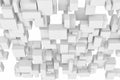 Rendering of white square and rectangle blocks Royalty Free Stock Photo