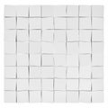 Rendering of white uneven tiles each slightly tilted in different direction